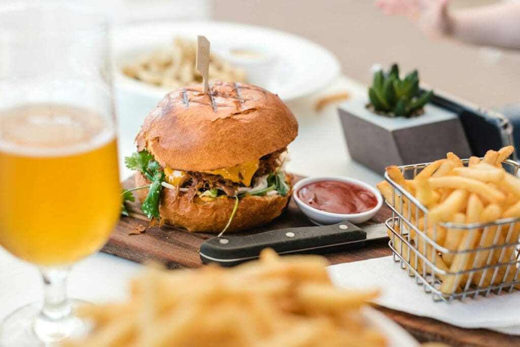 Beer and food parings with burgers
